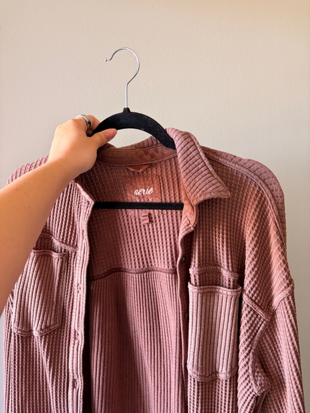 Aerie waffle knit shacket - size XS